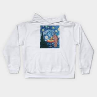 Starry Night SpongeBob Fish Kids Hoodie